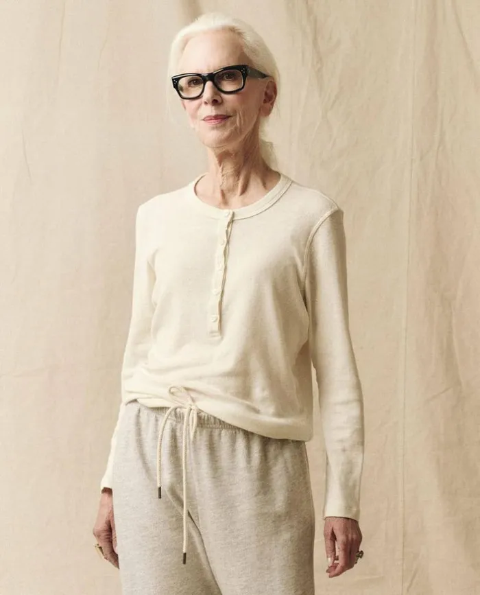 Tees and Sweats The Great The Recycled Rib Slim Henley Snow