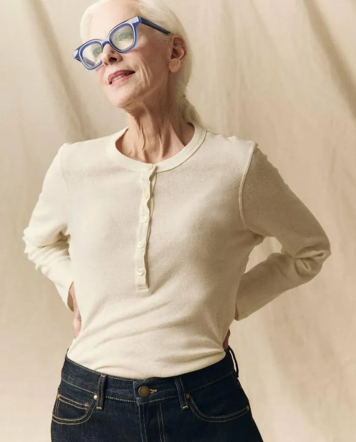 Tees and Sweats The Great The Recycled Rib Slim Henley Snow