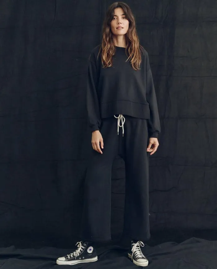 Tees and Sweats The Great The Relay Sweatpant Almost Black