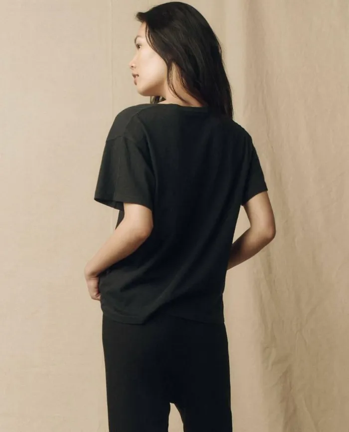 Tees and Sweats The Great The VNeck Tee Almost Black