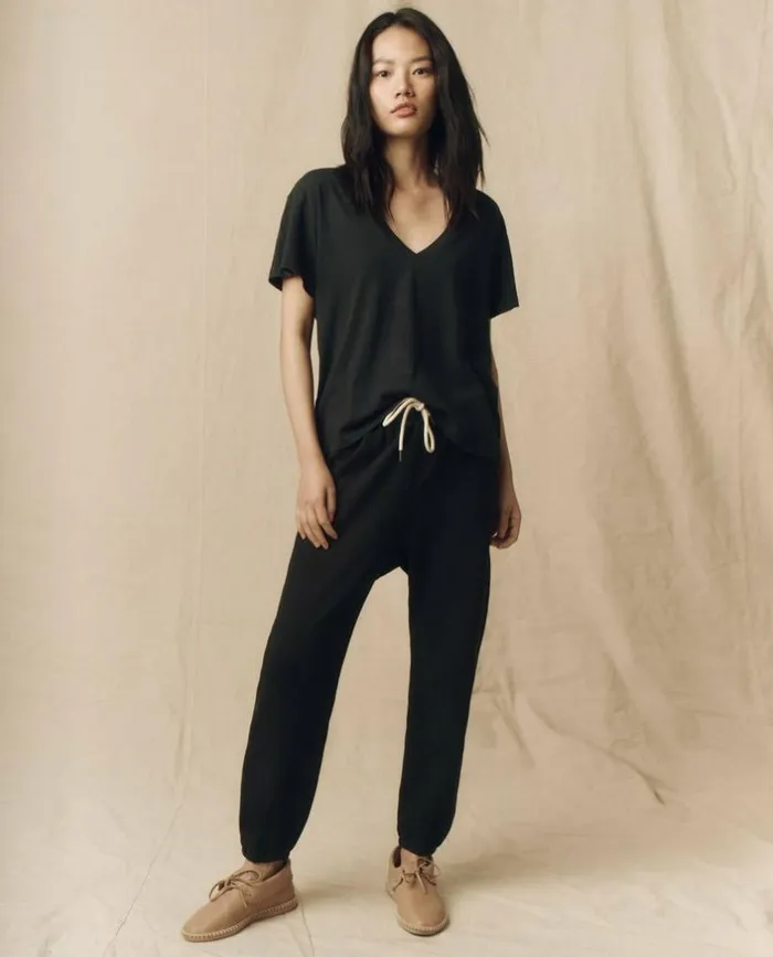 Tees and Sweats The Great The VNeck Tee Almost Black