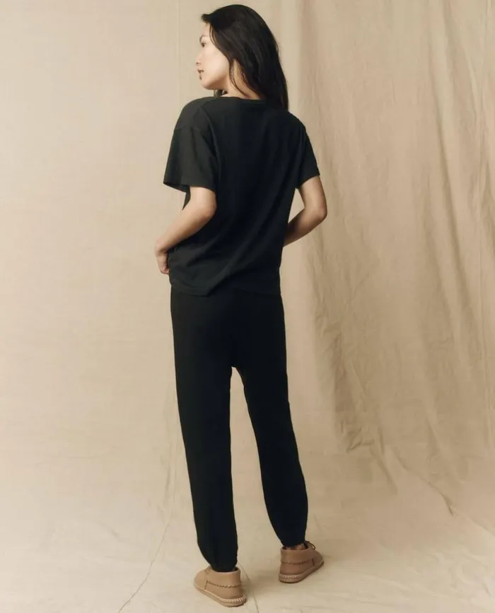 Tees and Sweats The Great The VNeck Tee Almost Black