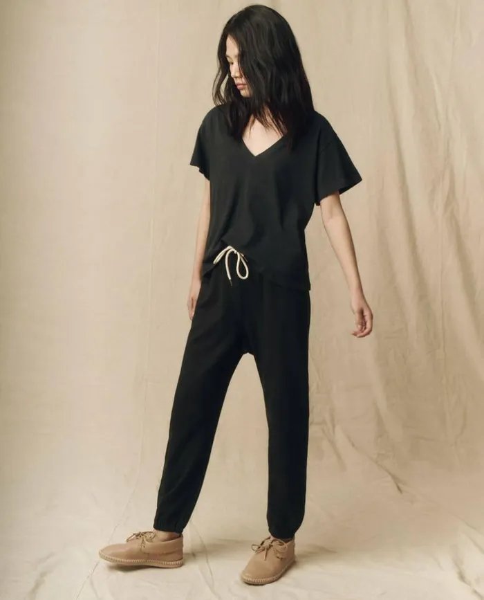 Tees and Sweats The Great The VNeck Tee Almost Black