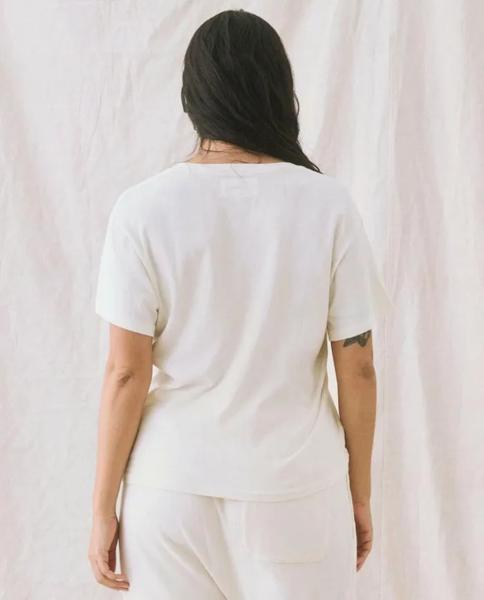 Tees and Sweats The Great The VNeck Tee Washed White