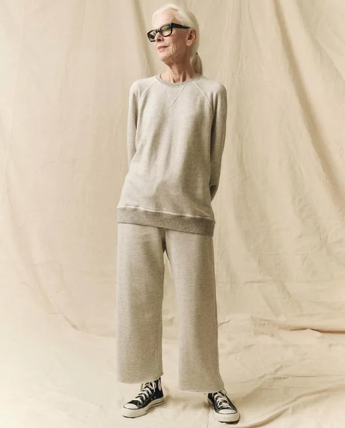 Tees and Sweats The Great The Wide Leg Cropped Sweatpant