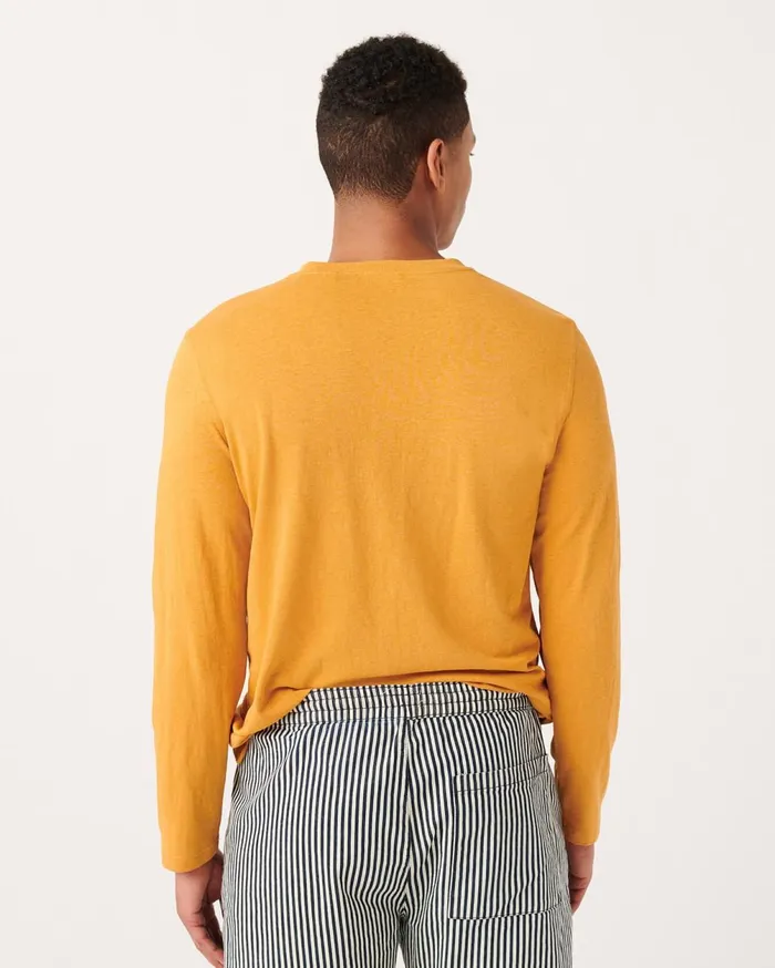 Tees Men 7 For All Mankind Bound Neck Henley In Apricot