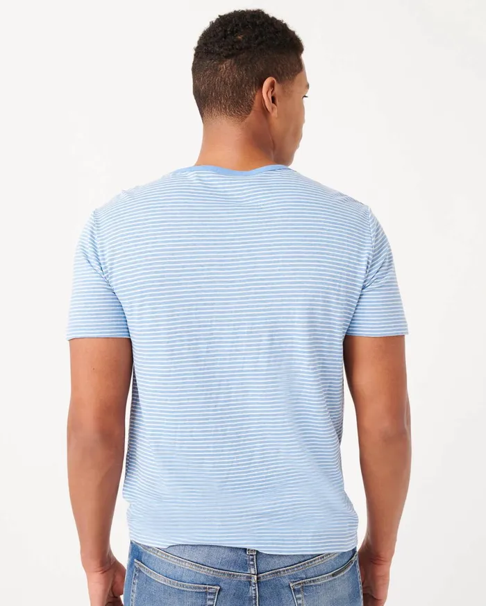 Tees Men 7 For All Mankind Bound Neck Tee In BlueWhite Stripe