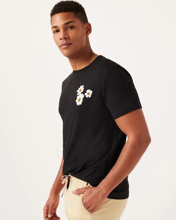 Tees Men 7 For All Mankind Linen Daisy Tee In Black