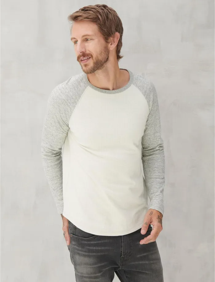 Tees Men Lucky Brand Duofold Baseball White Multi