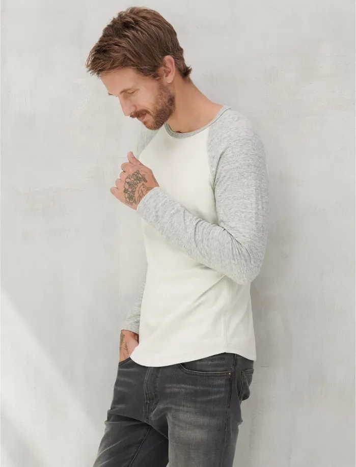 Tees Men Lucky Brand Duofold Baseball White Multi