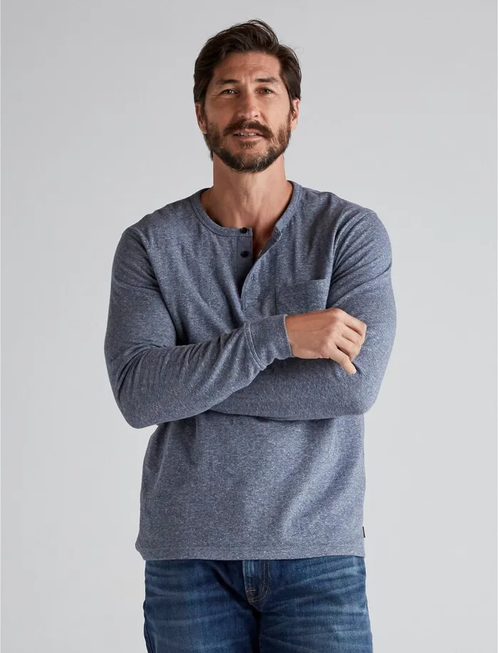 Tees Men Lucky Brand Jaspe Henley Navy
