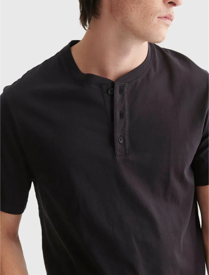 Tees Men Lucky Brand Pima Henley Black Onyx