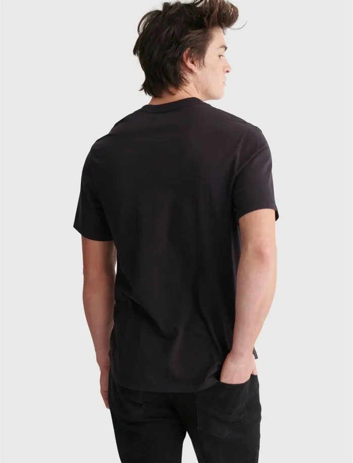 Tees Men Lucky Brand Pima Henley Black Onyx