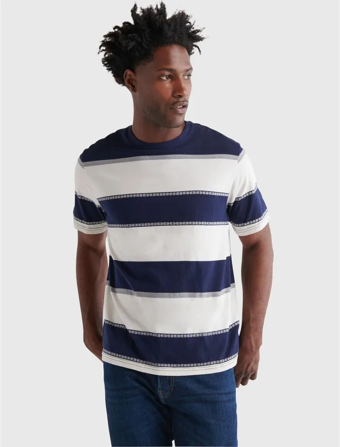 Tees Men Lucky Brand Short Sleeve Sunset Striped Crew Neck Tee Multi
