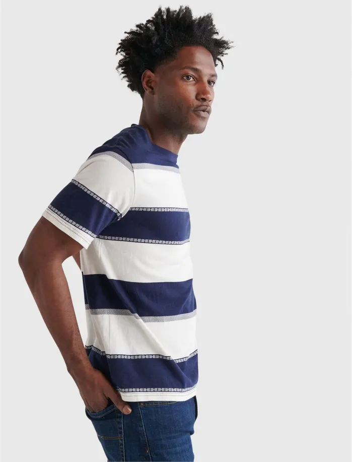 Tees Men Lucky Brand Short Sleeve Sunset Striped Crew Neck Tee Multi