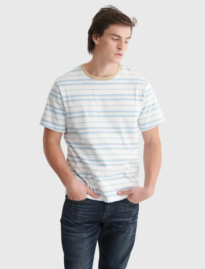 Tees Men Lucky Brand Stripe Jersey Crew Multi