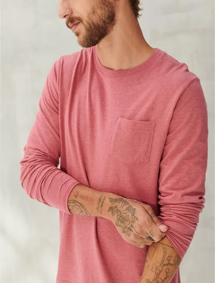 Tees Men Lucky Brand Sunset Long Sleeve Tee Red Heather