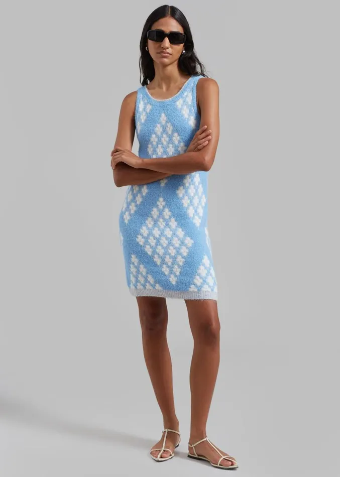 The Frankie Shop 31 Phillip Lim Argyle Jacquard Sleeveless Mini Dress 8211 Hudson BlueMulti Women Dresses The Frankie Shop 31 Phillip Lim Argyle Jacquard Sleeveless Mini Dress 8211 Hudson BlueMulti Women Dresses