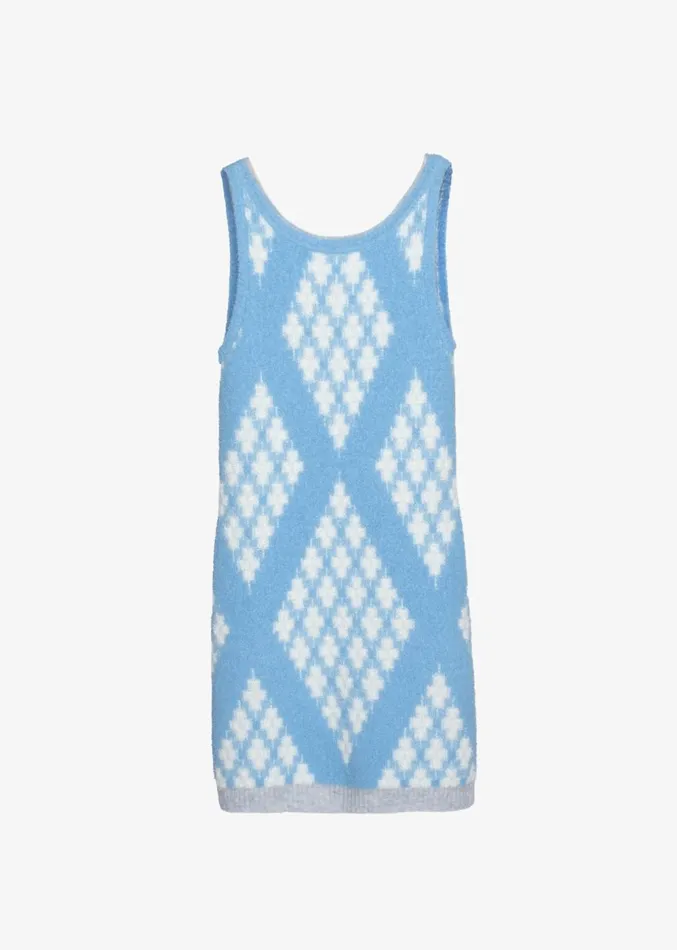 The Frankie Shop 31 Phillip Lim Argyle Jacquard Sleeveless Mini Dress 8211 Hudson BlueMulti Women Dresses