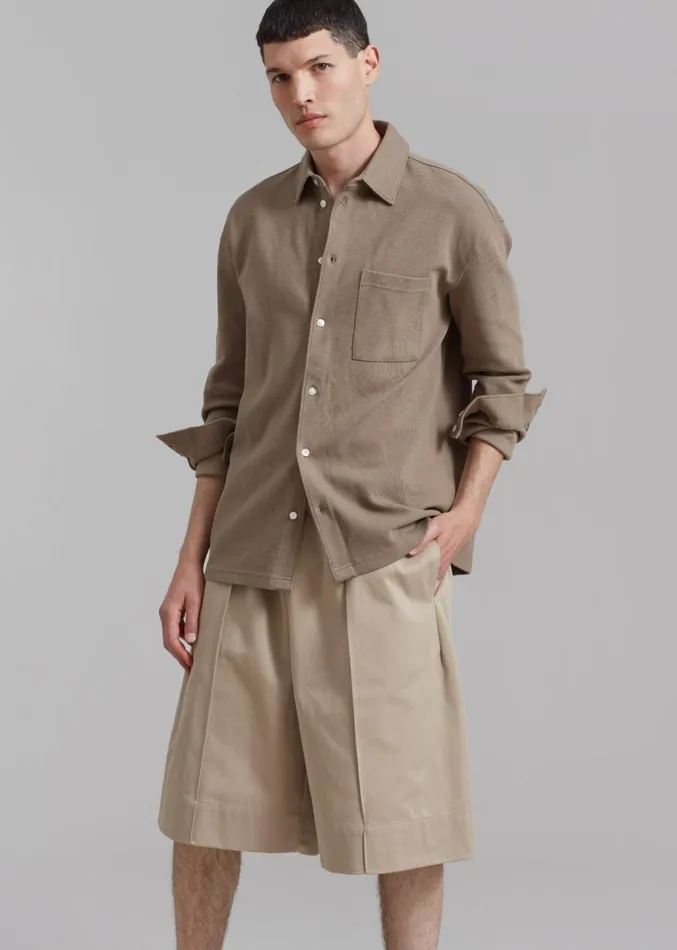 The Frankie Shop Adan Bermuda Shorts 8211 Beige Men Bottoms