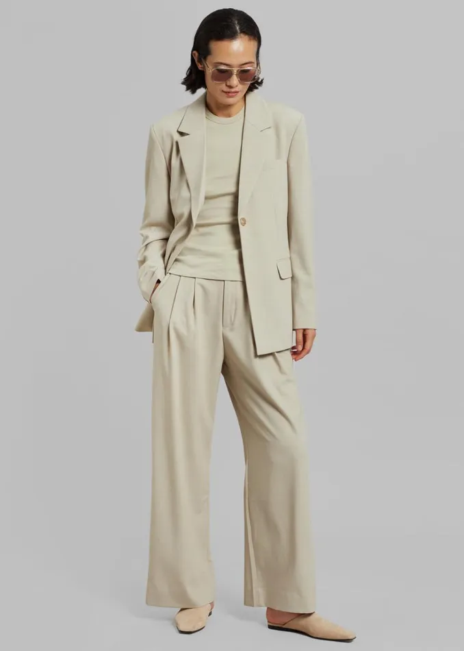 The Frankie Shop Aliye Pintuck Pants 8211 Beige Women Clothing