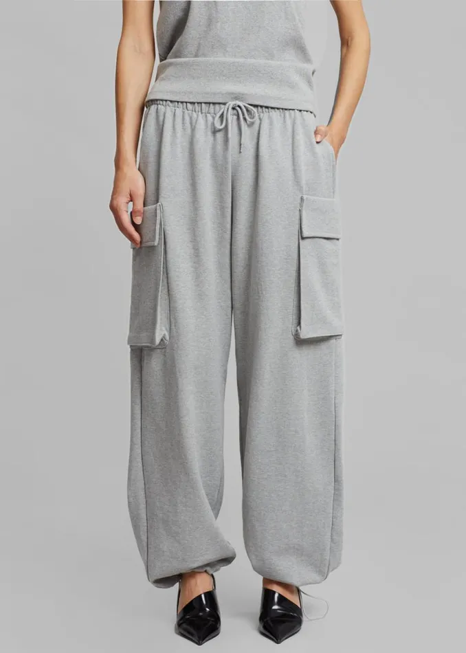The Frankie Shop Aliz Cargo Sweatpants 8211 Grey Women Loungewear