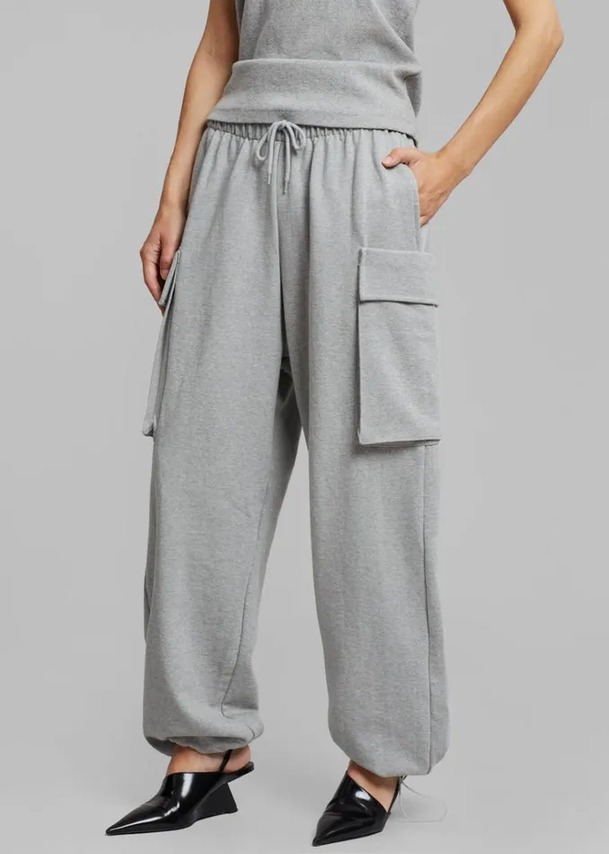 The Frankie Shop Aliz Cargo Sweatpants 8211 Grey Women Loungewear