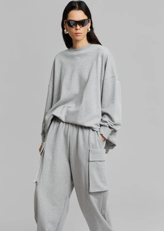 The Frankie Shop Aliz Cargo Sweatpants 8211 Grey Women Loungewear