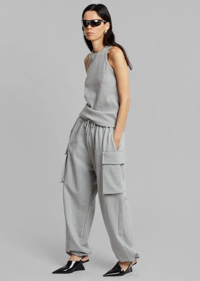 The Frankie Shop Aliz Cargo Sweatpants 8211 Grey Women Loungewear
