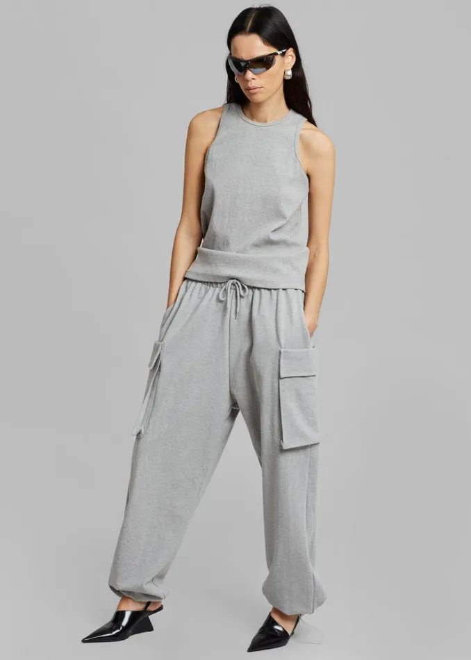 The Frankie Shop Aliz Cargo Sweatpants 8211 Grey Women Loungewear