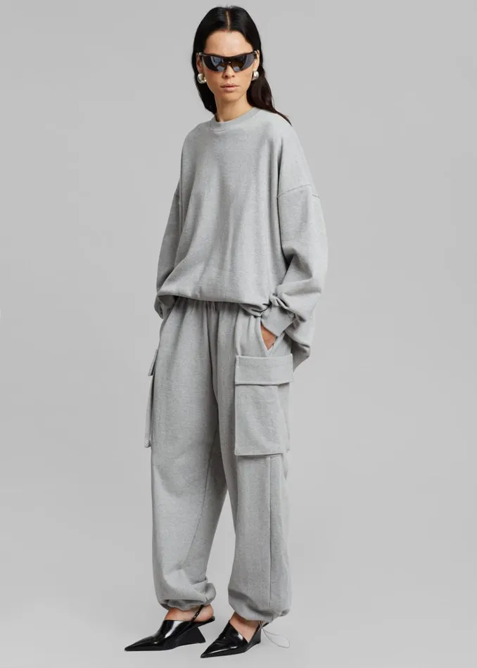 The Frankie Shop Aliz Cargo Sweatpants 8211 Grey Women Loungewear