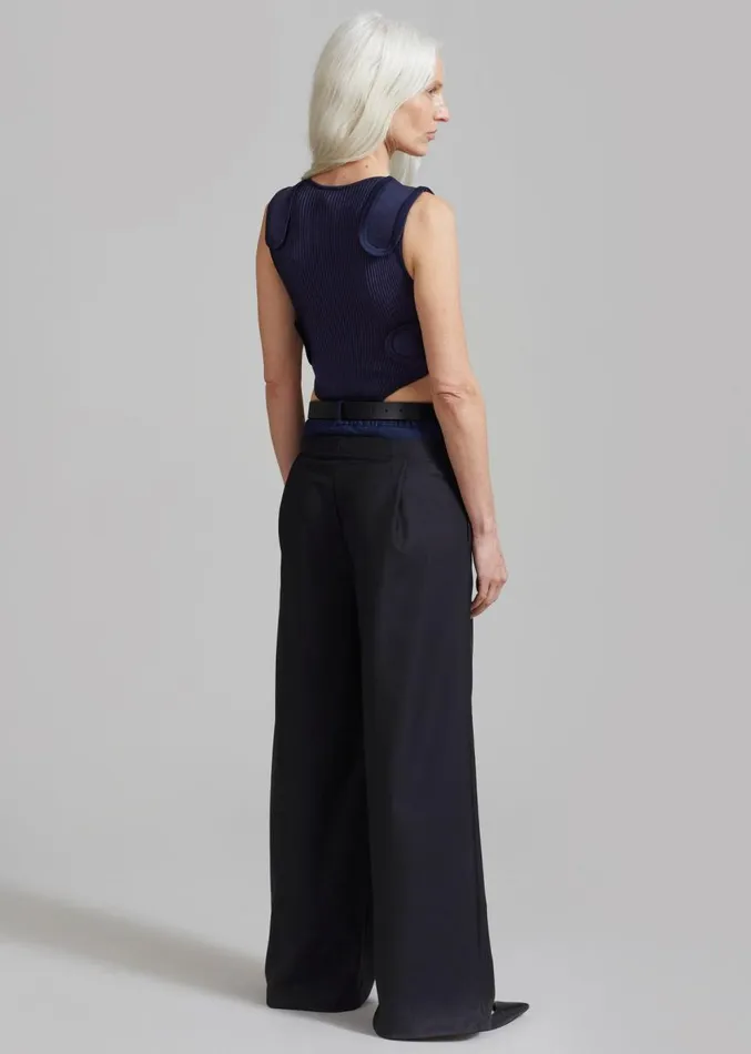 The Frankie Shop Andie Contrast Pants 8211 Black Women Clothing