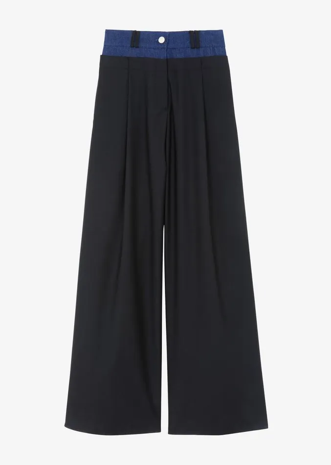 The Frankie Shop Andie Contrast Pants 8211 Black Women Clothing