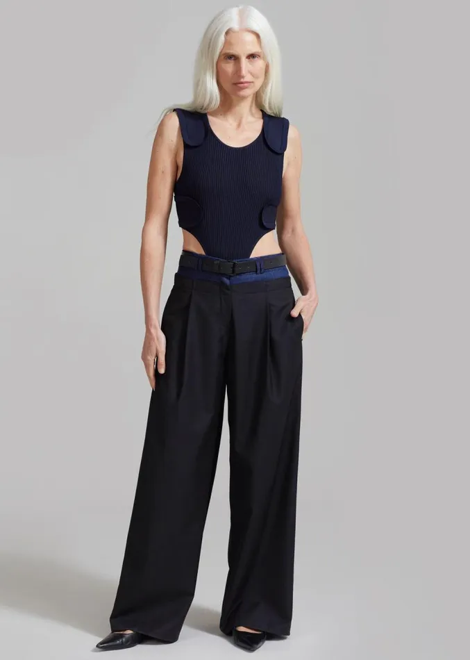 The Frankie Shop Andie Contrast Pants 8211 Black Women Clothing