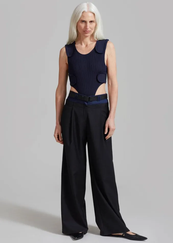 The Frankie Shop Andie Contrast Pants 8211 Black Women Clothing