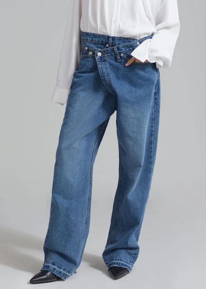 The Frankie Shop Andrea Denim Pants 8211 Medium Wash Women Denim