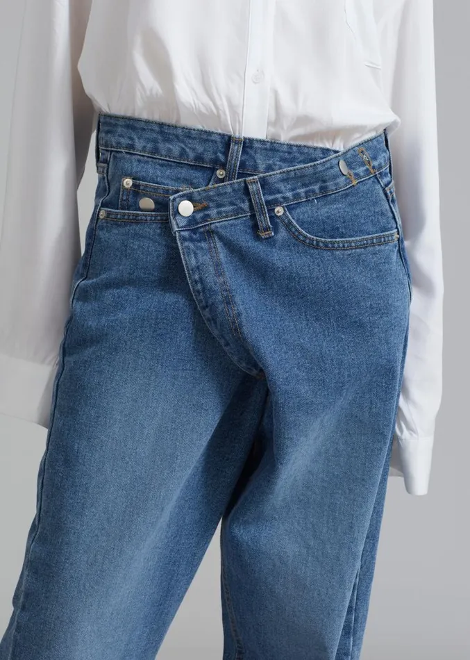 The Frankie Shop Andrea Denim Pants 8211 Medium Wash Women Denim