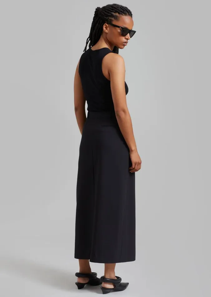 The Frankie Shop Annabel Asymmetric Midi Skirt 8211 Black Women Clothing