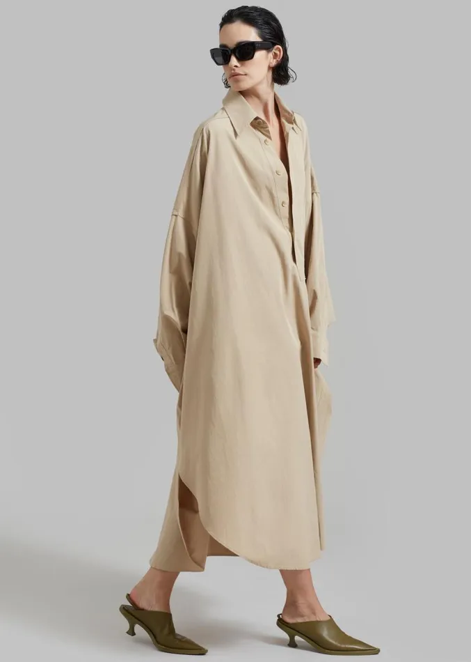 The Frankie Shop Annalise Shirt Dress 8211 Beige Women Clothing