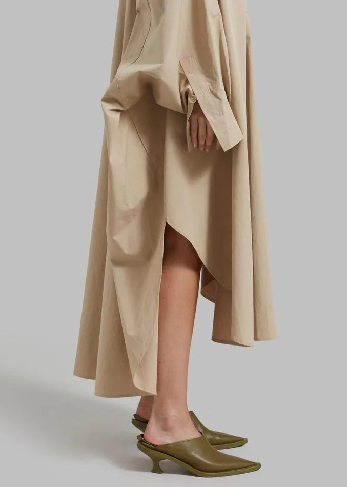 The Frankie Shop Annalise Shirt Dress 8211 Beige Women Clothing