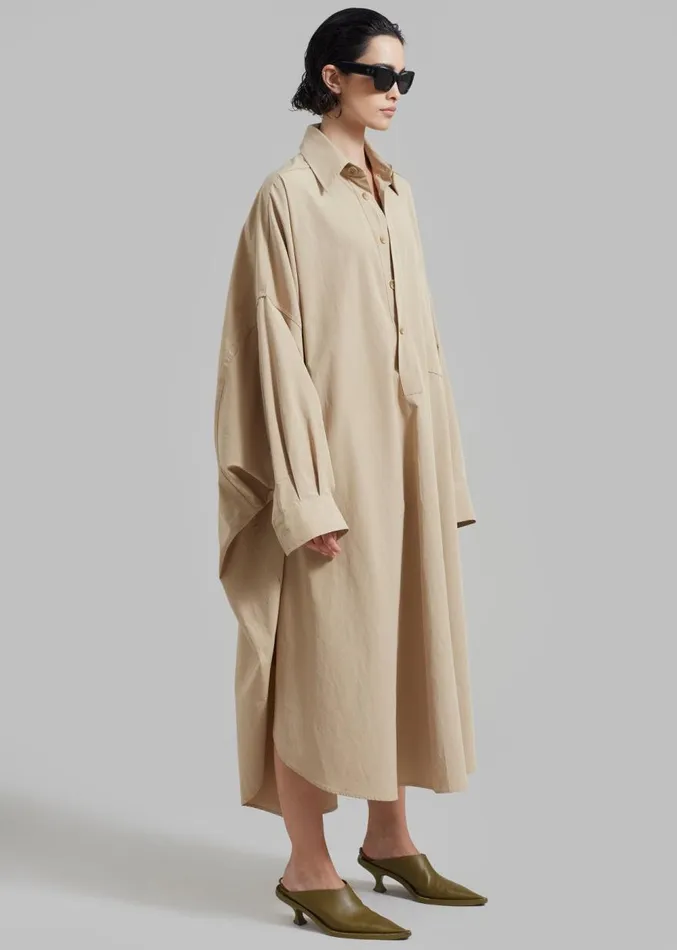 The Frankie Shop Annalise Shirt Dress 8211 Beige Women Clothing