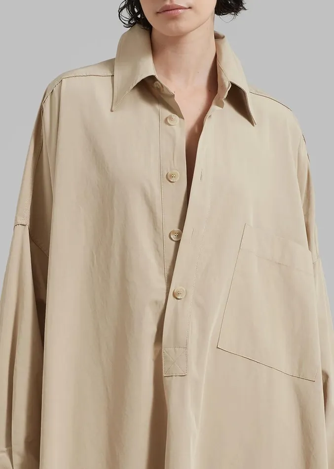 The Frankie Shop Annalise Shirt Dress 8211 Beige Women Clothing