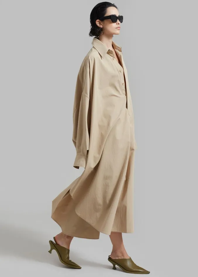 The Frankie Shop Annalise Shirt Dress 8211 Beige Women Clothing