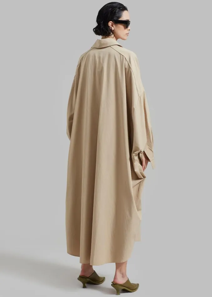 The Frankie Shop Annalise Shirt Dress 8211 Beige Women Clothing