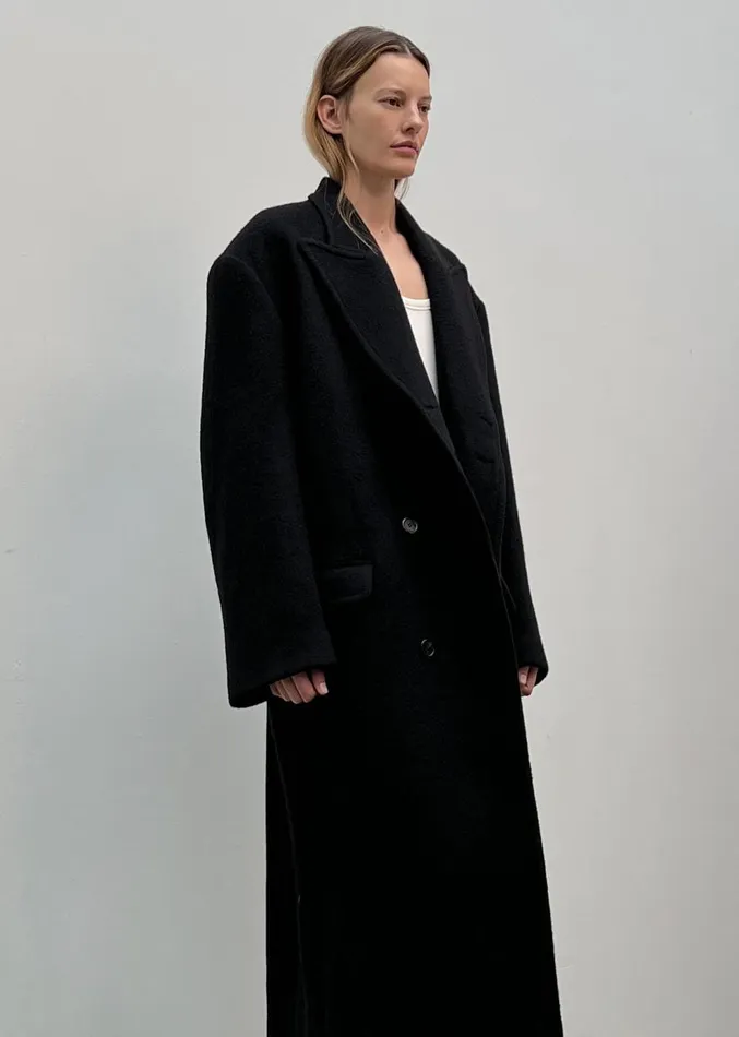 The Frankie Shop Anya Oversized Coat 8211 Black Women Outerwear