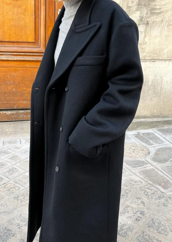 The Frankie Shop Anya Oversized Coat 8211 Black Women Outerwear
