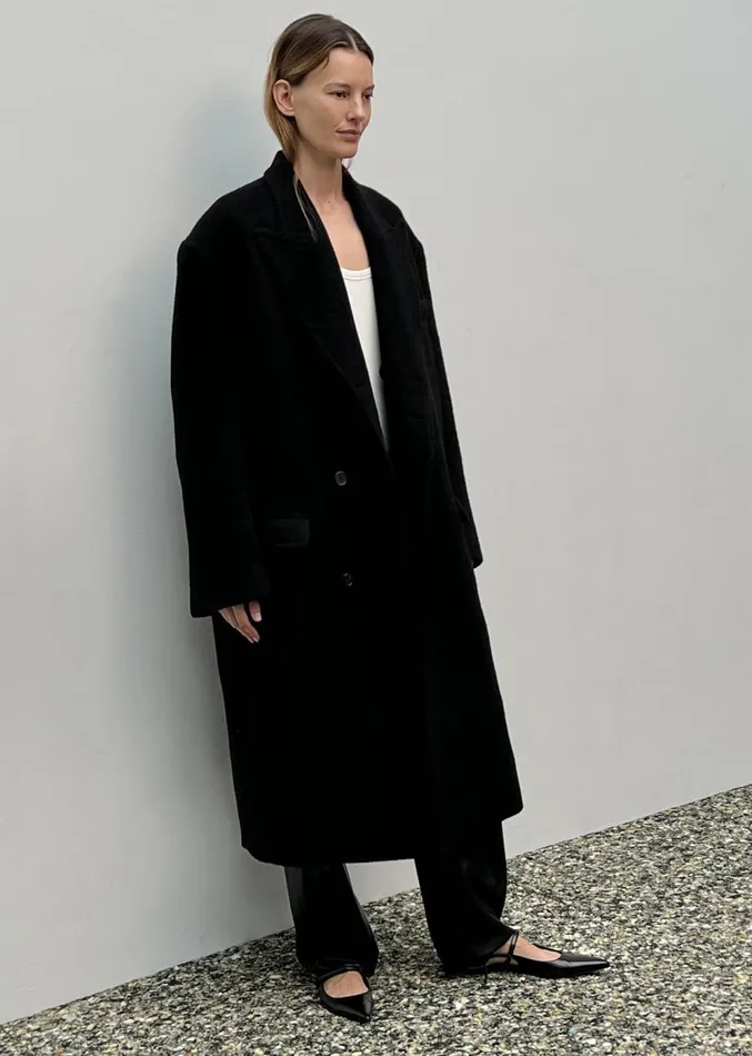 The Frankie Shop Anya Oversized Coat 8211 Black Women Outerwear