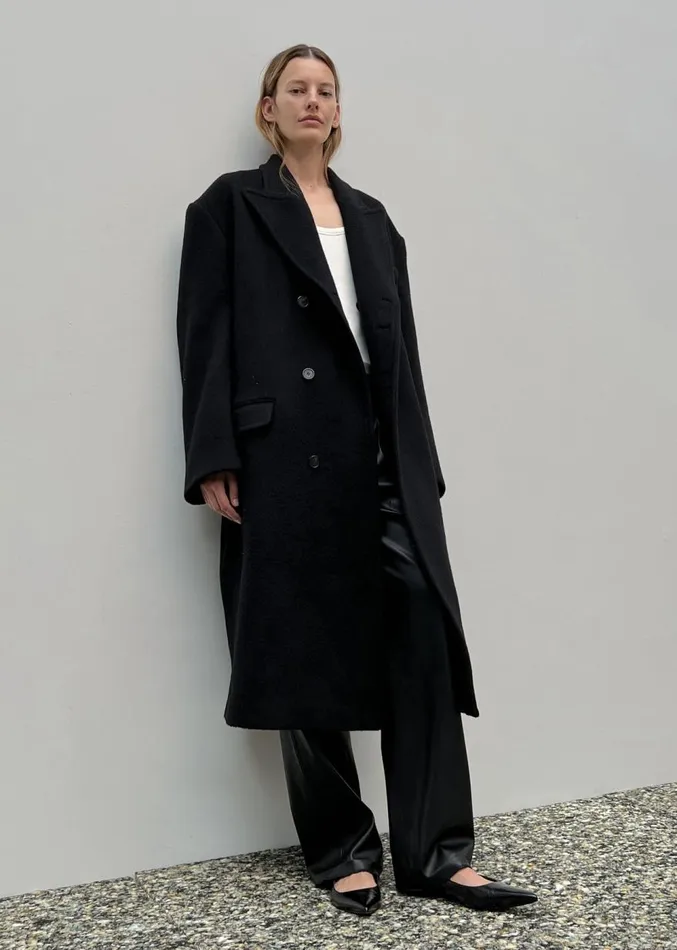 The Frankie Shop Anya Oversized Coat 8211 Black Women Outerwear