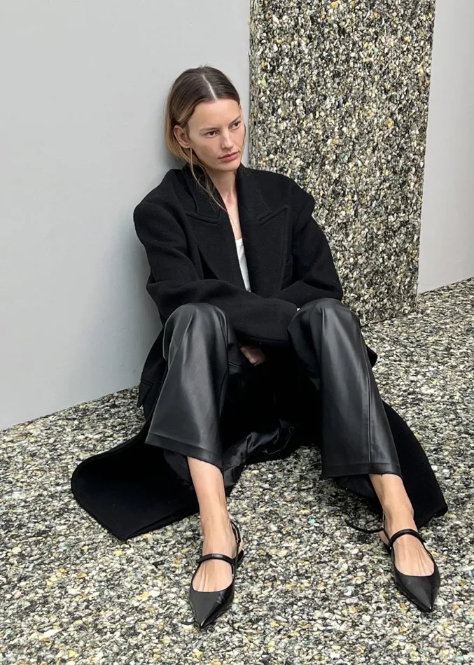 The Frankie Shop Anya Oversized Coat 8211 Black Women Outerwear