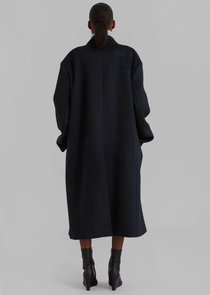 The Frankie Shop Anya Oversized Coat 8211 Black Women Outerwear